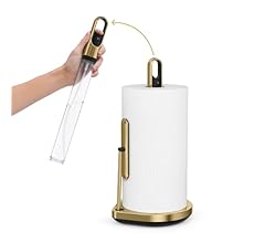 simplehuman Standing Paper Towel Holder with Spray Pump, Brass Stainless Steel, Gold