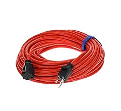 Clear Power 100 ft Outdoor Extension Cord 16/3 SJTW, 3-Prong Grounded Plug, Orange, Water & Weather Resistant, Flame Retard…