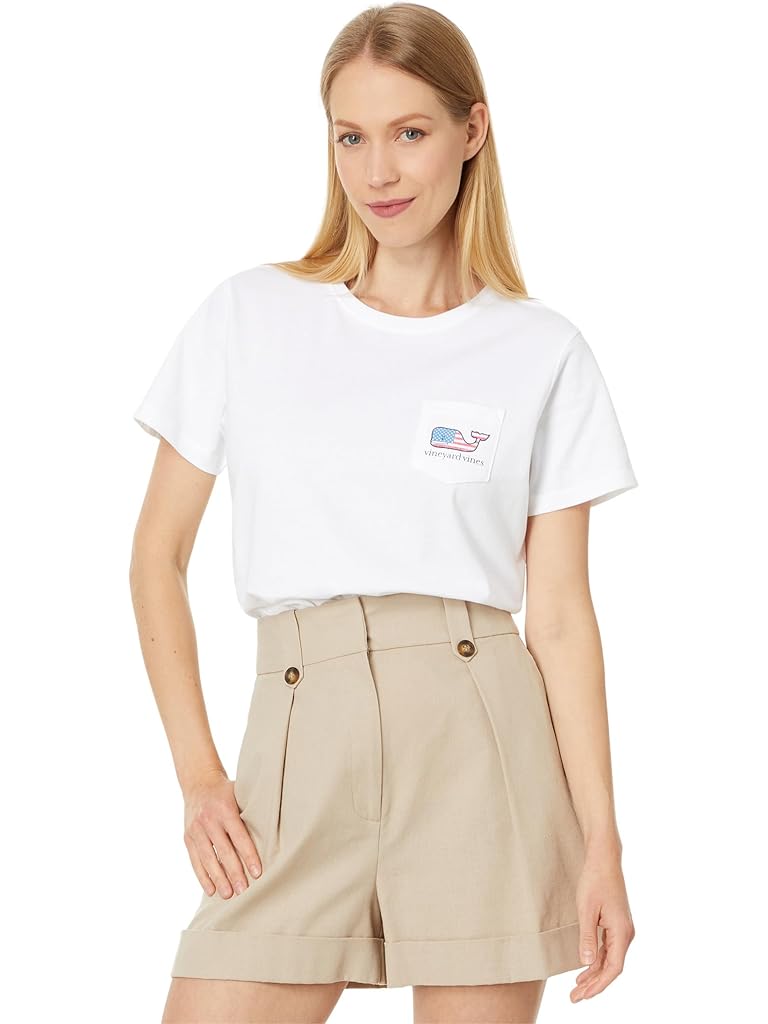 Vineyard Vines Flag Whale SS Pocket Tee