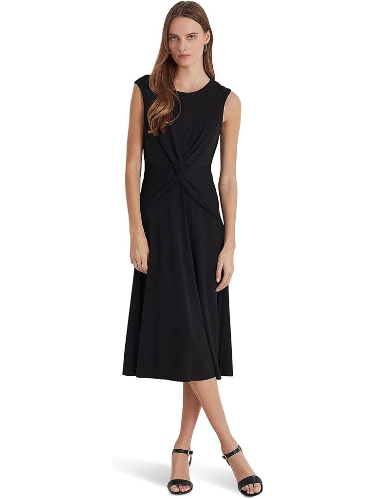 Black LAUREN Ralph Lauren Twist Front Jersey Dress