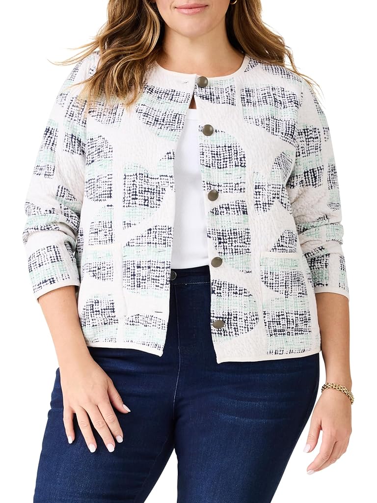 NIC+ZOE Plus Size Circle Sequence Knit Jacket