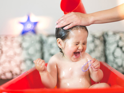 Toddler crying in bath