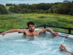 Man in hot tub