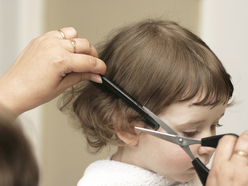 Toddler having a haircut