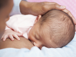 Mum breastfeeding baby