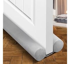 Holikme Door Draft Stopper Door Sweep Weather Stripping Noise Blocker Window Breeze Blocker Adjustable Door Sweeps, Grey