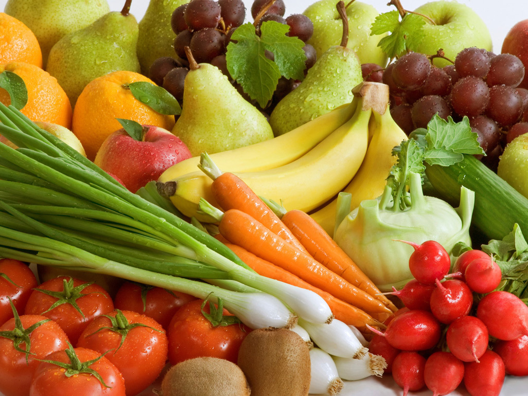 Colourful fruit and veg