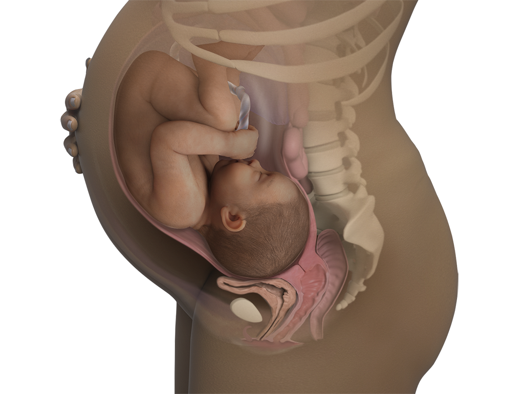 Image of a woman and her baby at 41 weeks of pregnancy