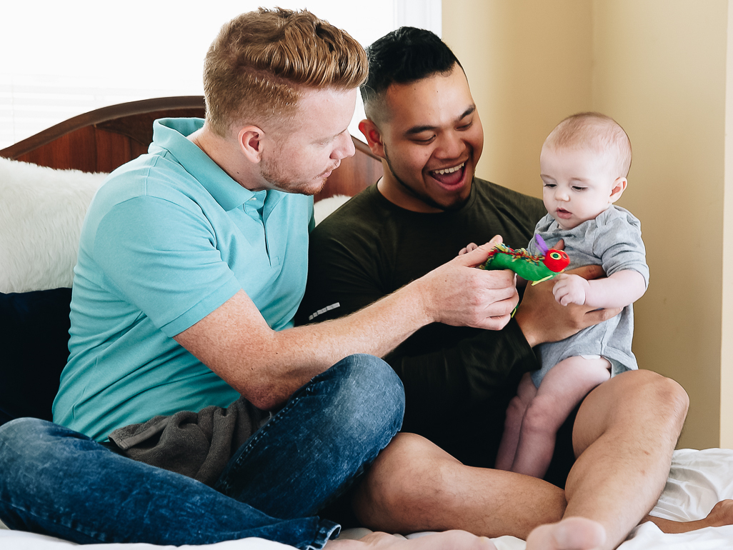 Dads holding baby