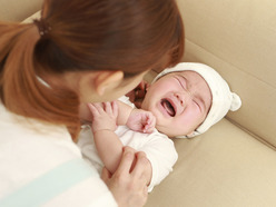 baby crying during a diaper change