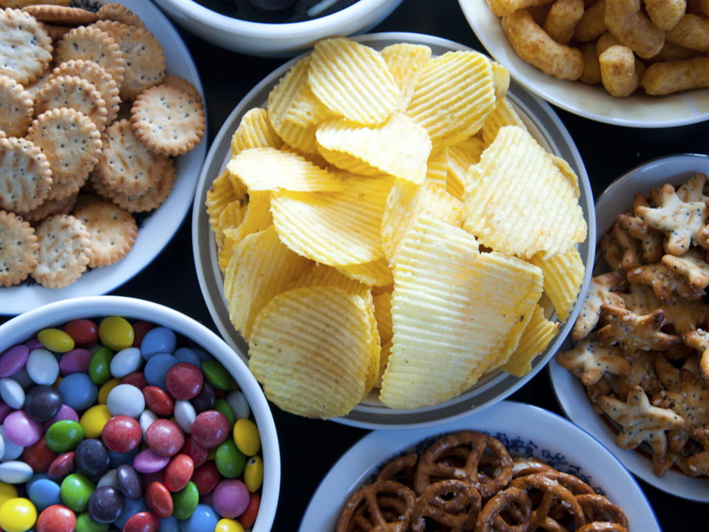 bowls full of snacks