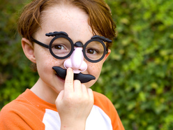 boy with a funny mask