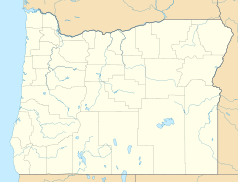 Mapa konturowa Oregonu, u góry po lewej znajduje się punkt z opisem „West Slope”