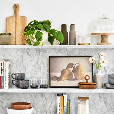 Style open kitchen shelves