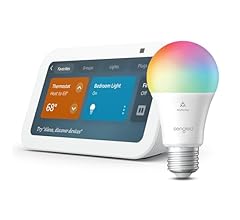 Echo Show 5 (3rd Gen)| Glacier White with Sengled Smart Color Bulb