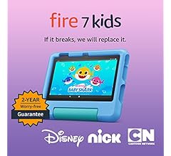 Amazon Fire 7 Kids tablet, ages 3-7. Top-selling 7" kids tablet on Amazon - 2022. Ad-free content with parental controls in…