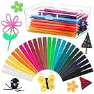 Wax Craft Sticks for Kids Bendable Sticky Yarn Molding Sculpting Sticks in 13 Colors with Plastic Storage Box for Handicraft DIY School Project Supplies (1200 Pieces)